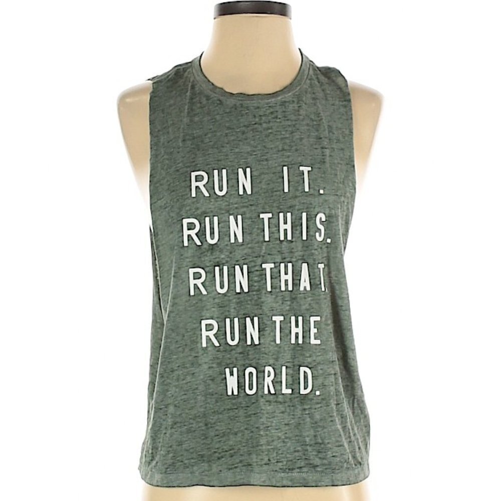 Forever 21 Heathered Green Muscle Tank Size S